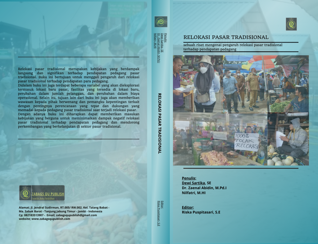 Book Cover: RELOKASI PASAR TRADISIONAL; sebuah riset mengenai pengaruh relokasi pasar tradisional terhadap pendapatan pedagang